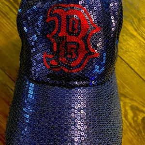 VS Pink Braves sequins baseball hat / cap